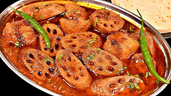 Bhein Ki Sabzi made with lotus stem showing food diversity in India

